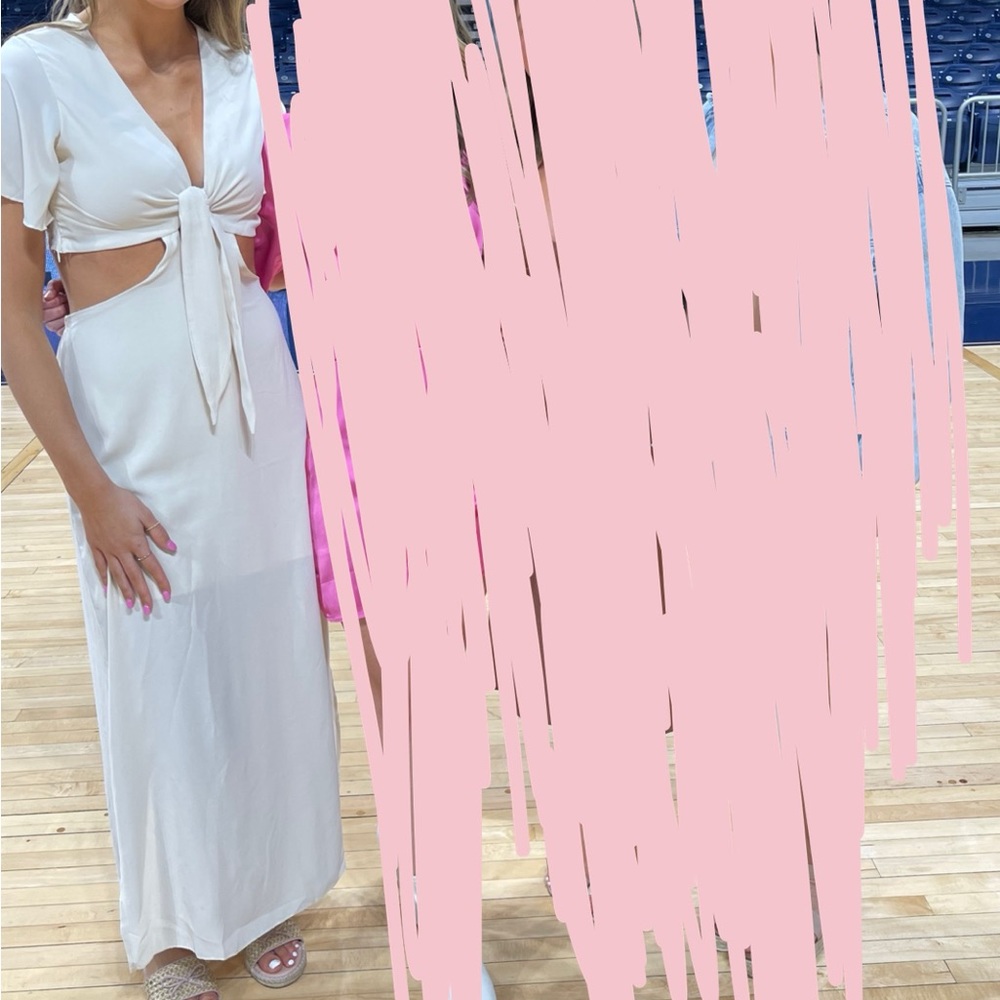 Cream colored maxi dress